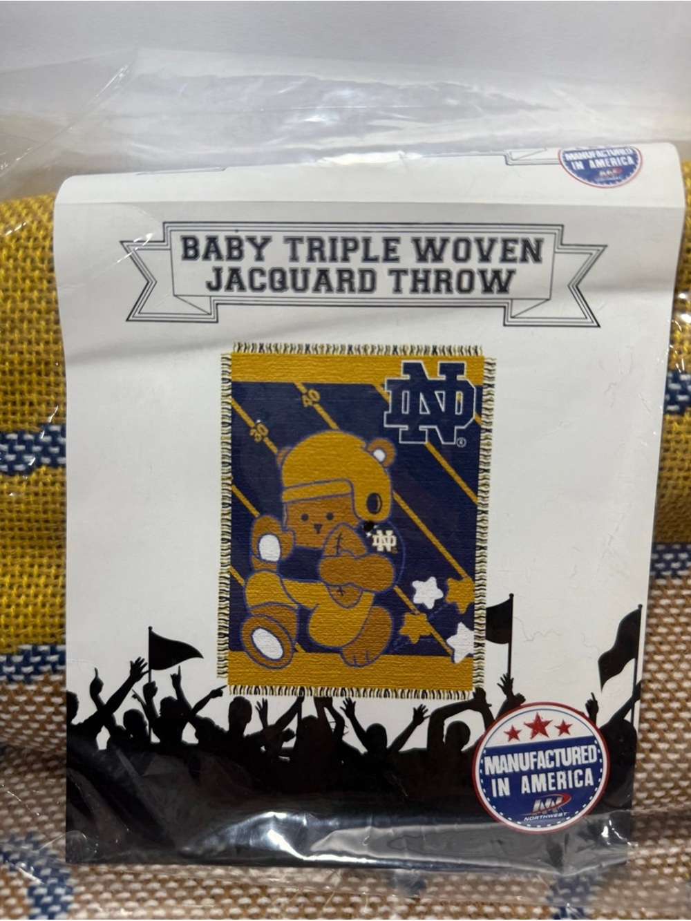 Baby Notre Dame Official collegiate triple woven jacquard throw blanket